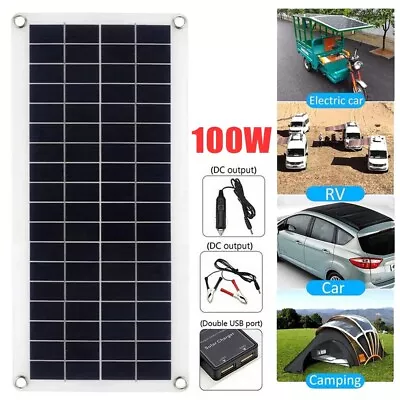 100W Solar Panel 12 Volt Trickle Battery Charger For Caravan Car Van Boat Kit • £16.99