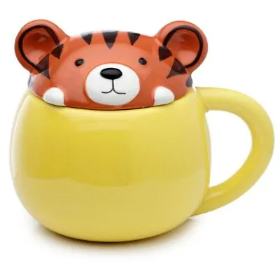 £9.95 • Buy Adoramals Tiger Peeping Coffee Mug Cup With Lid New Gift Box