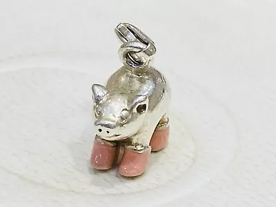 Thomas Sabo Charm Club Sterling Silver Pig In Enamel Boots Clip On Charm • $35