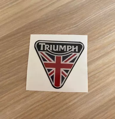 Triumph Red Union Jack Bike Domed Sticker Badge Decal 3D Gel Car Sticker 50mm • £3.50