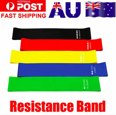 $7.99 • Buy Resistance Bands Power Heavy Strength Exercise Fitness Gym Crossfit Yoga AU