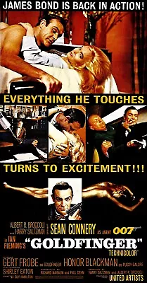 Home Wall Art Print -Vintage Movie Film Poster-GOLDFINGER JAMES BOND-A4A3A2A1 • £11.99