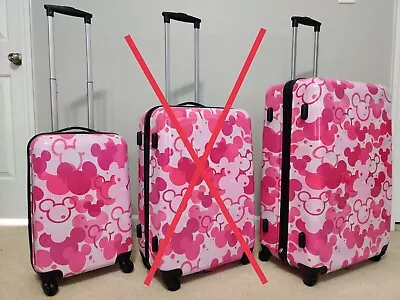 Disney Minnie Mouse Pink Hard Rolling Spinner Suitcase Luggage 2 Piece Set • $280.47