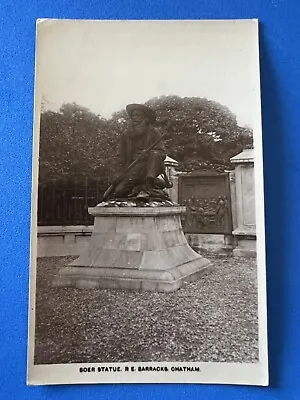 Postcard - Boer Statue R E Barracks Chatham • £1.50