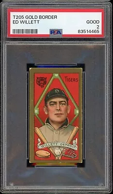 1911 T205 Gold Border Baseball Ed Willett PSA 2 • $70