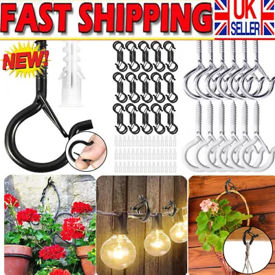 10~100x Screw-in Hooks Q-Hanger Hooks Screw Hooks For Outdoor String Lights UK • £7.69