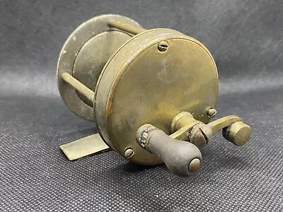 Antique BRASS Unmarked 100 Casting Fishing Reel Curved  S  Handle NICE • $149.99