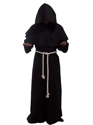 Gothden Medieval Renaissance Friar Cowl Robe Hooded Monk Robe Costume X-Large • $31.56