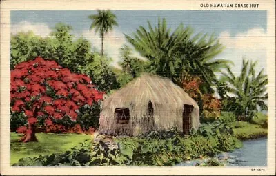 $6.97 • Buy Vintage 1940 June Honolulu Old Hawaiian Grass Hut Postcard 1 Cent Cancel Stamp