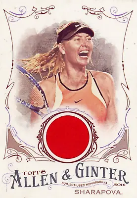 2016 Topps Allen & Ginter Maria Sharapova Used Memorabilia Relic • $39.95