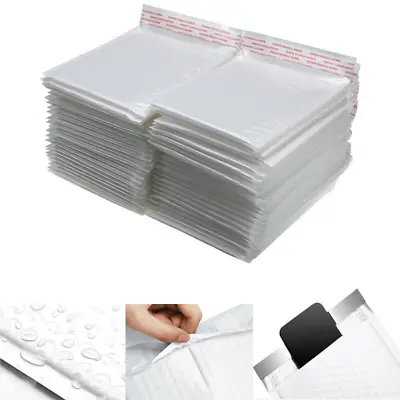 Any Size  Bubble Mailers Shipping Mailing Padded Bags Envelopes White • $2.64