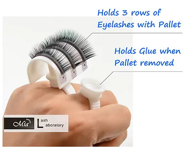 £5.81 • Buy 2 In 1 Eyelash Holder With Glue Ring Set Eyelash Extensions Semi Permanent