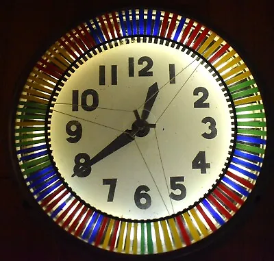 Vintage 9  Original Mid Century Neon Spinner Electric Wall Clock • $995