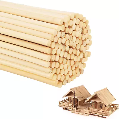 120PCS Wooden Dowel Rods 1/4 X 8 Inch Round Unfinished Bamboo Dowel Rods Wood  • $17.40