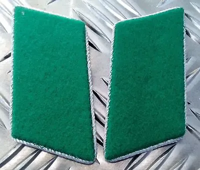 Genuine East German Forces Collar Tabs Green With Silver Borders DDR NVA - NEW N • $12.11