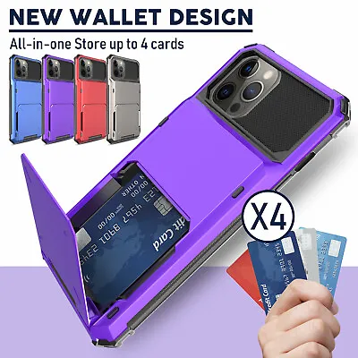 Wallet Case 4 Credit Card ID Holder Cover For IPhone 13 14 Pro Max 12 11 XS 8 7 • $10.28