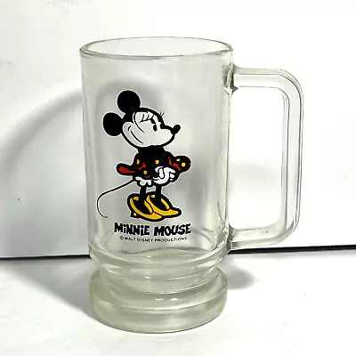 Vintage Minnie Mouse Glass Mug Walt Disney Productions 1970s • $11.24
