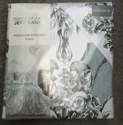 £29.99 • Buy Jeff Banks Ports Call Torri Double Duvet Cover Pillow Case Duck Blue Grey White