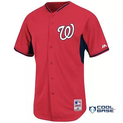 $28 • Buy NWT Majestic Washington Nationals MLB Youth Cool Base Batting Practice Jersey