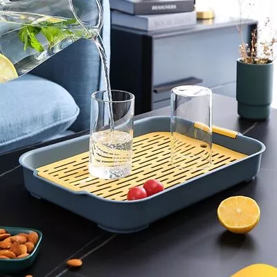 2-Tier Drain Tray Dish Drainer Drying Rack For Cup Bowl Water Drip Tray Holder • $20.35