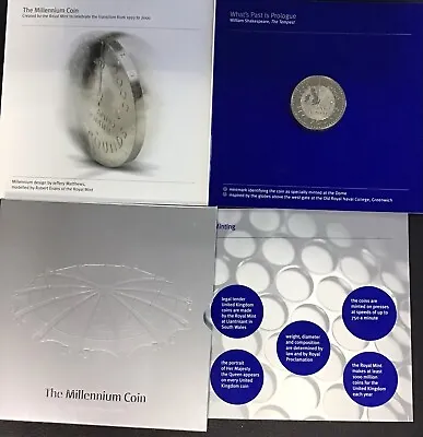 BUNC £5 Coin Pack 2000 Millennium Minted At The Dome Special Mintmark #4154 • £25