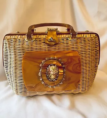 Vintage Wicker And Lucite Purse • $49.99