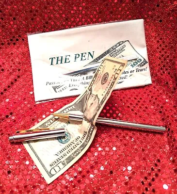 The Pen! Executive Style Pen Thru Bill Illusion! By Magic Makers! Brand New! • $10