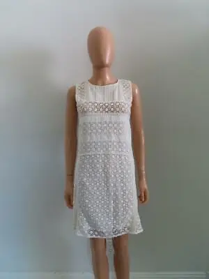 Athe By Vanessa Bruno White Lace Sheath Dress Size F 36/US 4 • $55