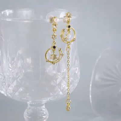 Fashion Women Cubic Zircon Moon Star Irregular Drop Earrings Party Jewelry Gifts • $0.30