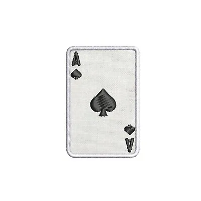 Ace Of Spades Playing Card Iron-On Patch Embroidered Vegas Poker Blackjack • $4.99