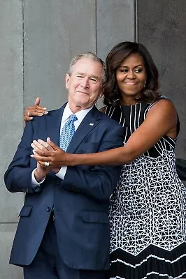 Michelle Obama George W Bush 8x10 Glossy Photo Image #1 • $3.99