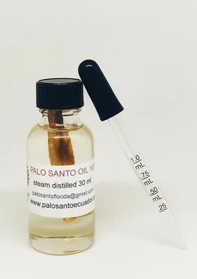 Palo Santo Essential Oil 100 % Natural Steam Distilled 30 Ml Bottle • $26.99