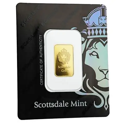 5 Gram .9999 Gold Bar - Sealed In Certi-LOCK COA By Scottsdale Mint #A377 • $424.72