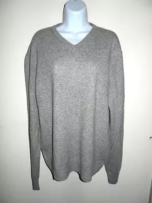 Men's Oliver Perry 100% Cashmere Not Thick Light Gray V-neck Sweater M • $44.99