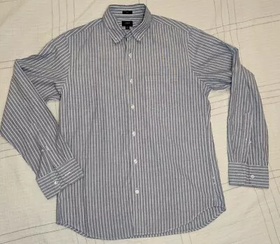 J Crew Seersucker Shirt Pinstripe Slim Fit Blue White Stripe Mens Size Medium • $7.86