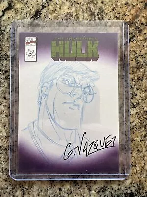 Incredible Hulk Custom Cover 2001 Topps Marvel Legends Sketch Card Gus Vazquez • $225