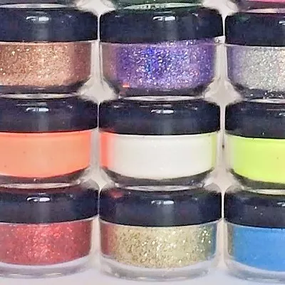 Mermaid Effect Glitter Pots - Fine Dust Iridescent Neon Nail Art Gel Acrylic  • £1.29