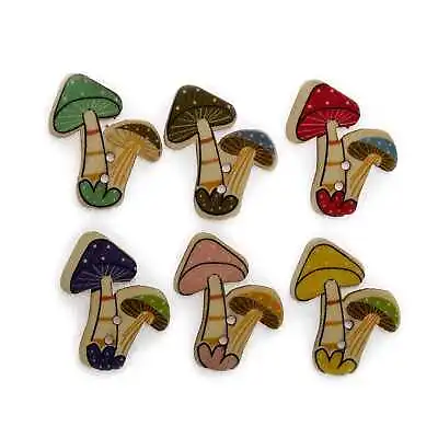 30pcs Mushroom Theme Wood Buttons Sewing Scrapbook Clothing Crafts Home Decor • $3.49