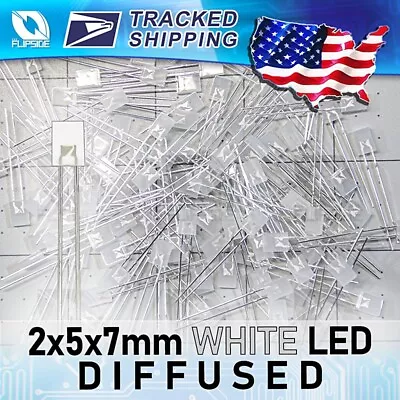 2x5x7mm White LED 257 Diffused Square LED Rectangle Light Emitting Diodes • $8.28