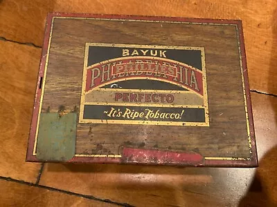 Vintage Bayuk Philadelphia Phillies Perfecto 5 Cent Cigar Empty Tin • $44.99