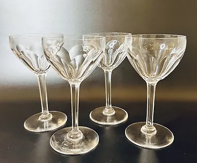 Set Of 4 VAL ST LAMBERT Osram Clear Crystal Glasses Water Goblets Red Wine 7” • £53.20