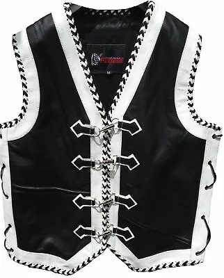 Motorcycle Vest Leather Custom Motorbike Rider Waistcoat Hand Braided Biker Vest • $192.44