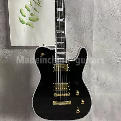 Factory Black TL Electric Guitar HH Pickups Maple Neck Basswood Body 6 String • $253.80