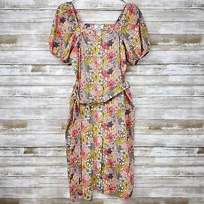 J. Crew Liberty Dress Size XS Mauvey Floral  Praire Dress Puff Sleeves Cottage • $64.95