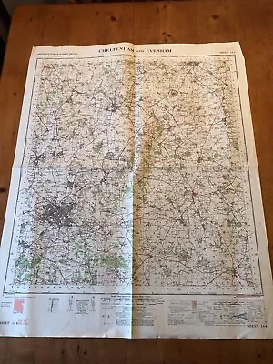 1968 RAF MINISTRY OF DEFENCE  CHELTENHAM & EVESHAM  (35.5  X 29.5 ) CHART MAP • £4.99