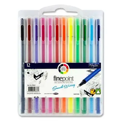 £5.99 • Buy Box Of 12 0.4mm Finepoint Triangular Felt Tip Pens By Pro:scribe