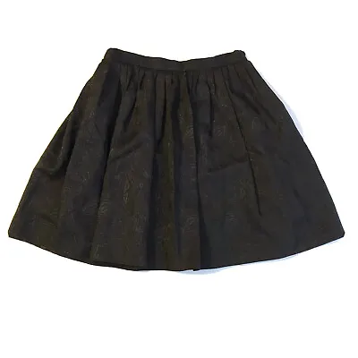 Zimmermann Size 1 AU 8 Black Shimmering Jacquard Pleated Mini Skirt A-line • $49