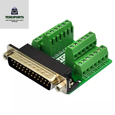 Slim Right Angle Header Breakout Terminal Block Board DSUB Connector (DB25 Male) • $25.99