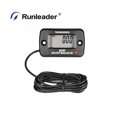 Digital LCD Tachometer Hour Meter Multiple Maintenance Reminders Lawn Mower ATV • $13.01