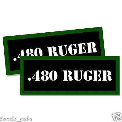 480 RUGER Ammo Can Stickers Ammunition Gun Case Labels GREEN Decals 2 Pack 3  • $2.09